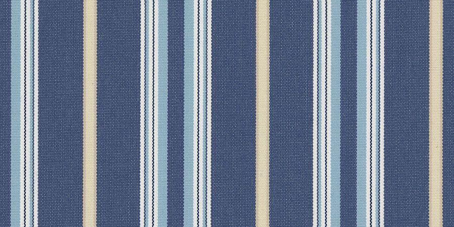 A close up of a blue and white striped fabric