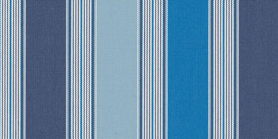 A close up of a blue and white striped fabric.