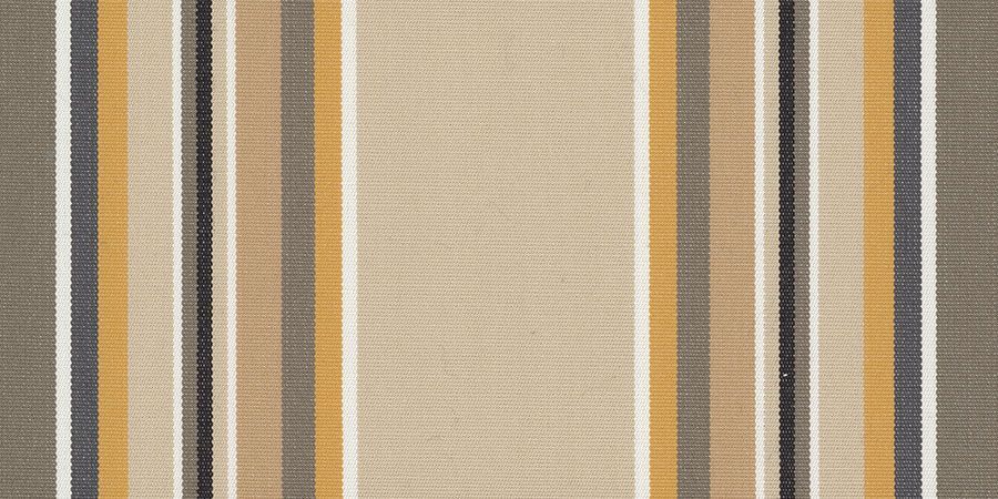 A close up of a brown and yellow striped fabric.