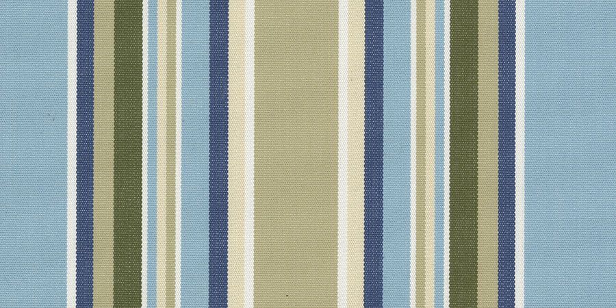 A close up of a blue and green striped fabric