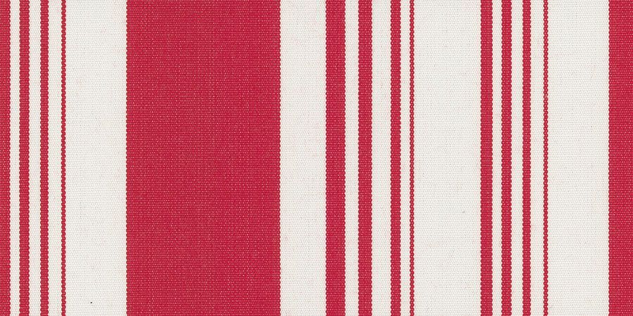 A close up of a red and white striped fabric.