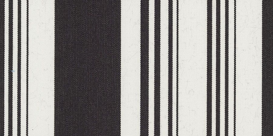 A close up of a black and white striped fabric.