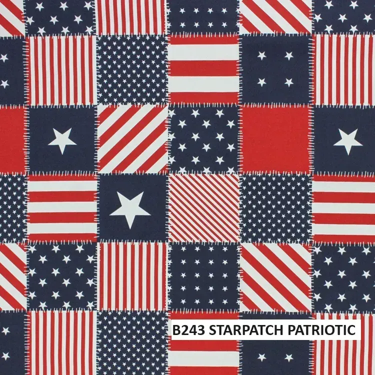 Polyester: B243 Star Patch Patriotic fabric close-up