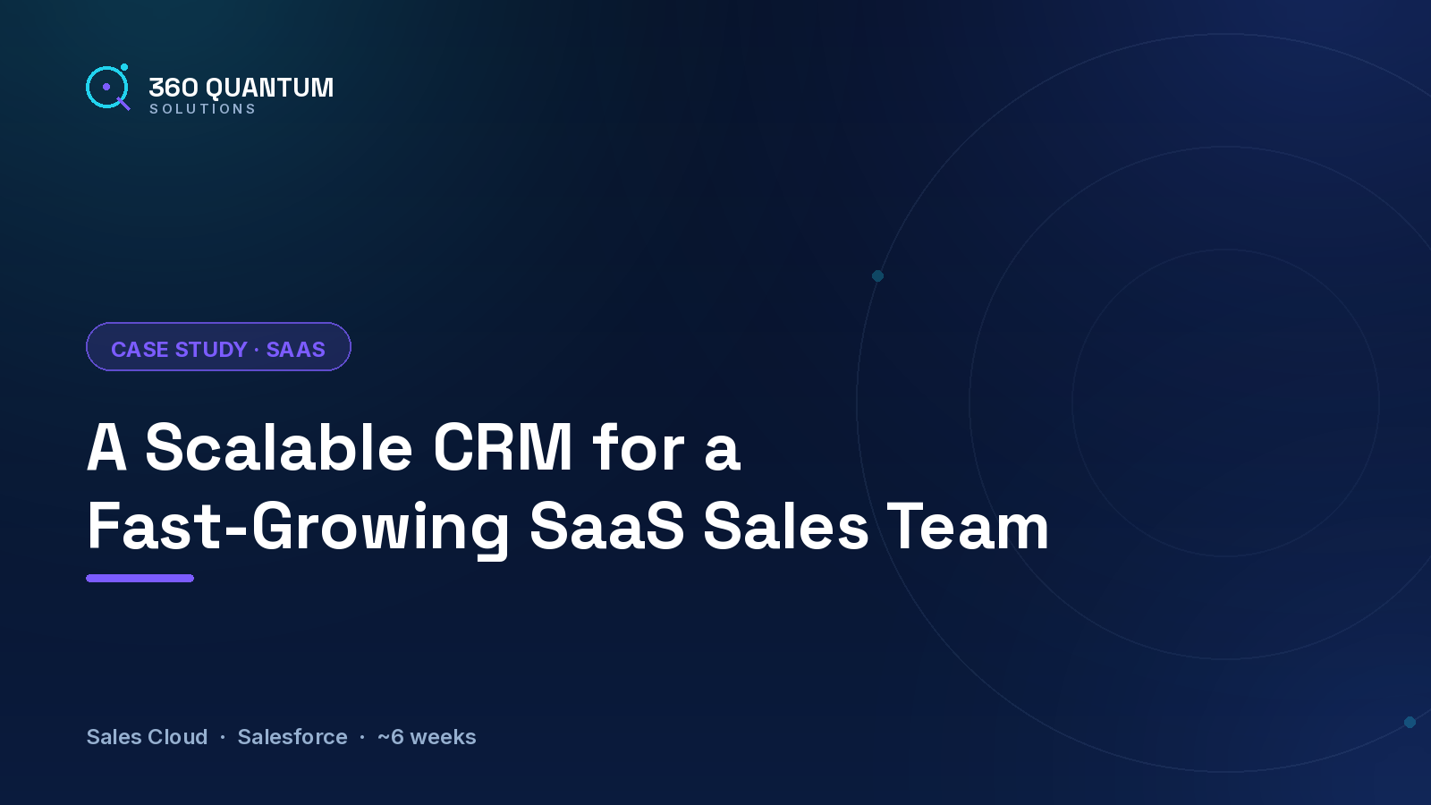 Case study: A scalable CRM for a fast-growing SaaS sales team — SaaS, ~6 weeks
