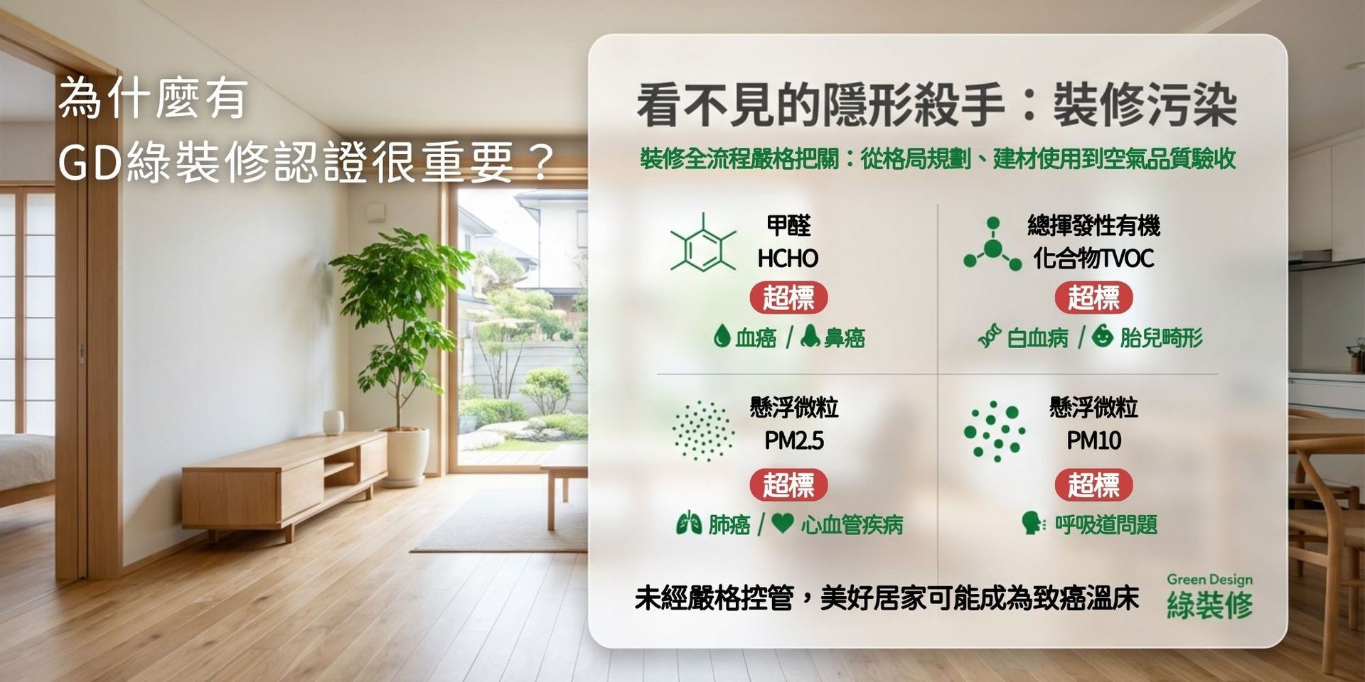 綠裝修認證執照_低甲醛健康宅施工標準_原築設計工程