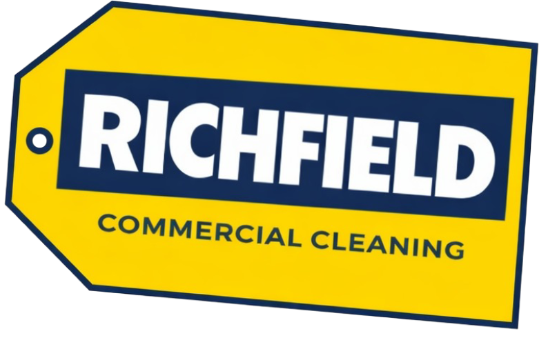 Richfield Commercial Cleaning logo yellow tag design