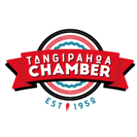 Tangipahoa Chamber logo in red, white, and black with “EST 1959” text