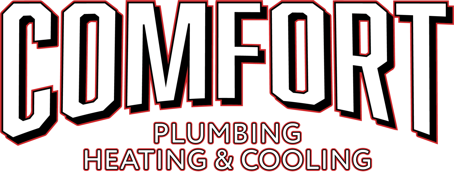 A logo for comfort plumbing heating and cooling.