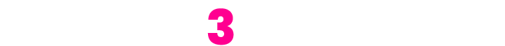 Número 3 rosa sobre fundo branco