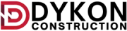 DYKON Construction logo with red and gray stylized &ldquo;D&rdquo; icon