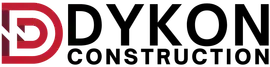 DYKON Construction logo with red and gray stylized &ldquo;D&rdquo; icon