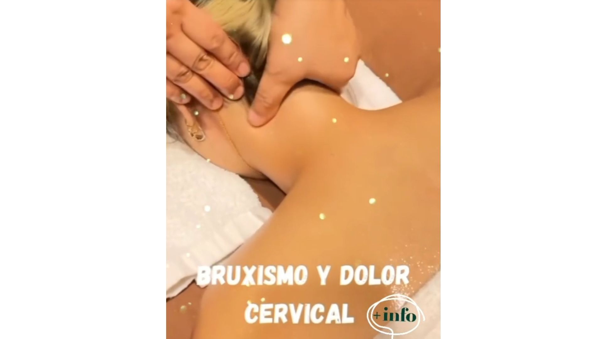 Persona recibiendo un masaje de cuello para aliviar el bruxismo y el dolor cervical.