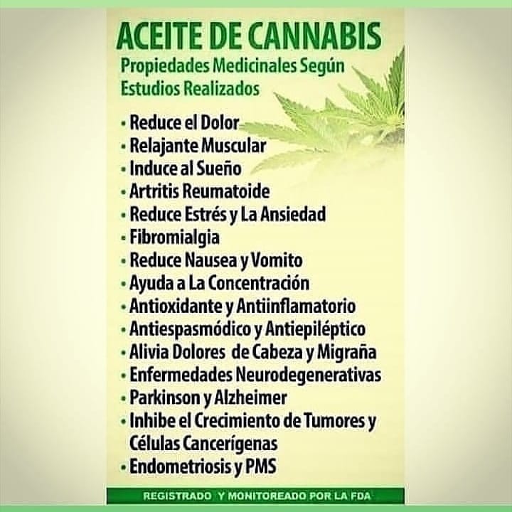 Póster: Aceite de cannabis con propiedades medicinales