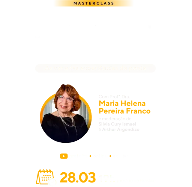 Uma imagem de uma mulher em um círculo com o nome maria helena pereira franco
