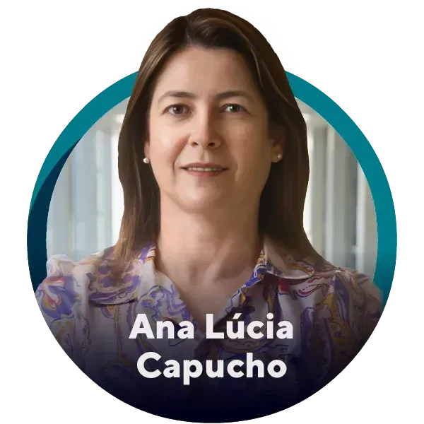 Uma mulher com o nome ana lucia capucho no rosto