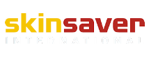 Skinsaver logo in yellow and red text on a white background
