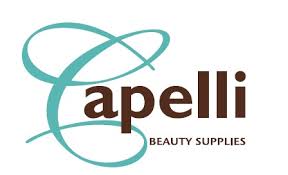 Capelli Beauty Supplies logo with teal loops and brown text