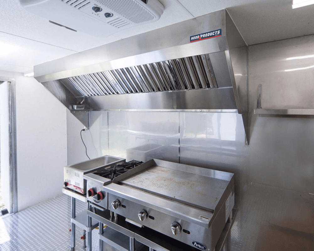 Steve's Food Trailer, Afton, VA. Ventilation Direct Type 1 Cooking Range Hood and Exhaust Fan.  Complete Electrical Panel Installation, the Entire Trailer's Wiring and 3/4