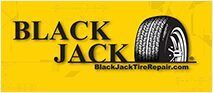 Logo for Black Jack Tire Repair, featuring 