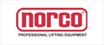 Norco logo in red and white. The word 