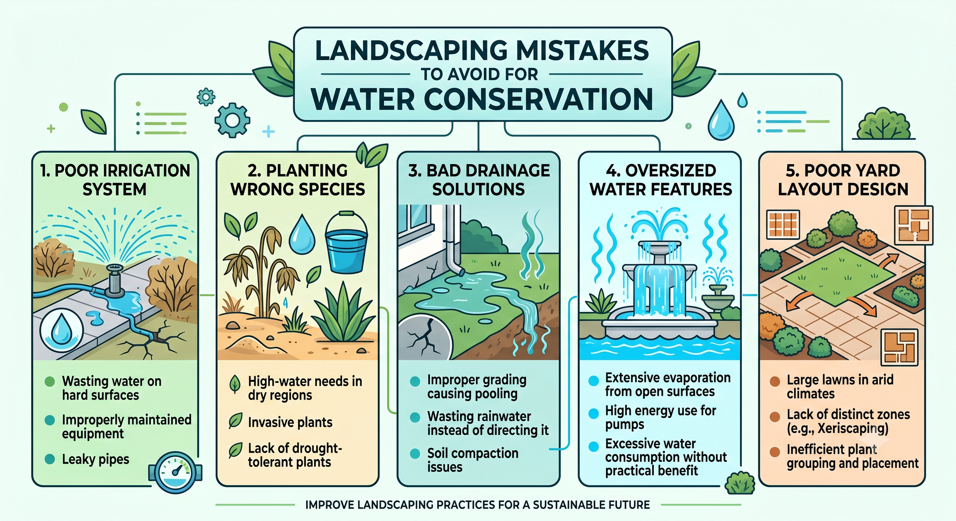 five landscaping mistakes that waste water and money