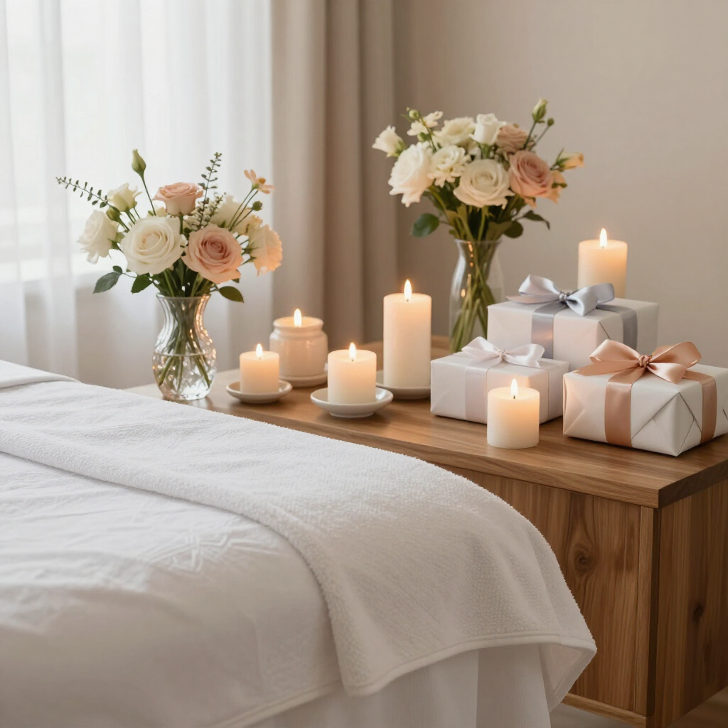Terapeuta preparando un facial relajante en un spa elegante