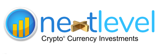 A logo for one level crypto currency investments