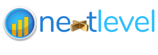 A blue and yellow logo for one level