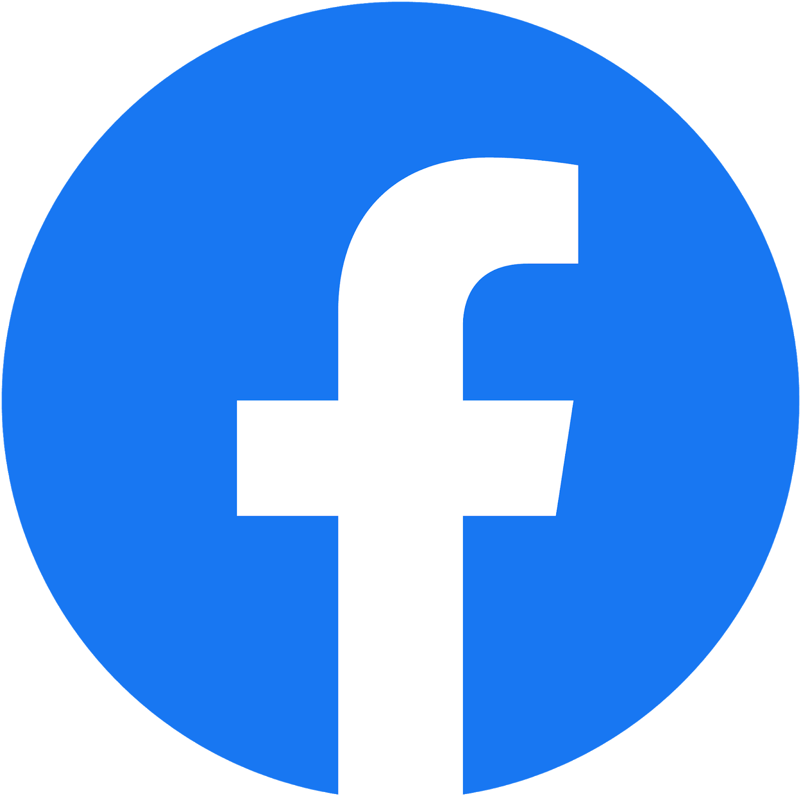 A white f in a blue circle on a white background.