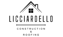 Lacciardello Construction & Roofing logo with a house roof icon in black and white