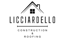 Lacciardello Construction & Roofing logo with a house roof icon in black and white