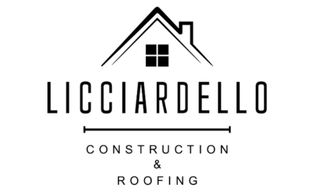 Lacciardello Construction & Roofing logo with a house roof icon in black and white