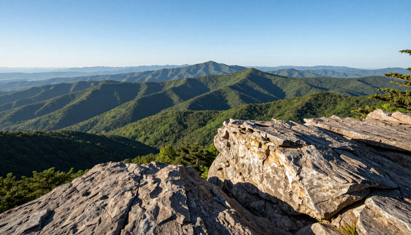 Mountain overlook above Linville Gorge in North Carolina