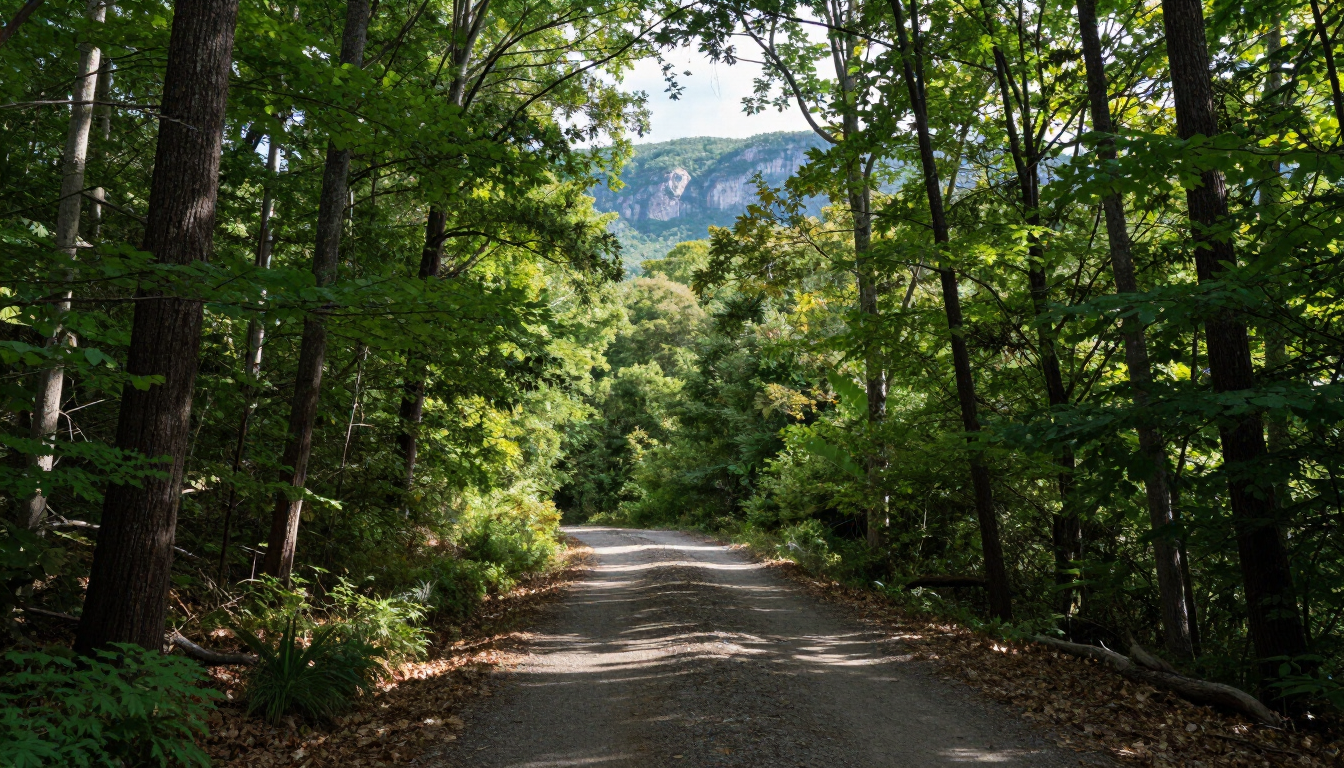 Scenic forest path at Moses Cone Memorial Park near Blowing Rock