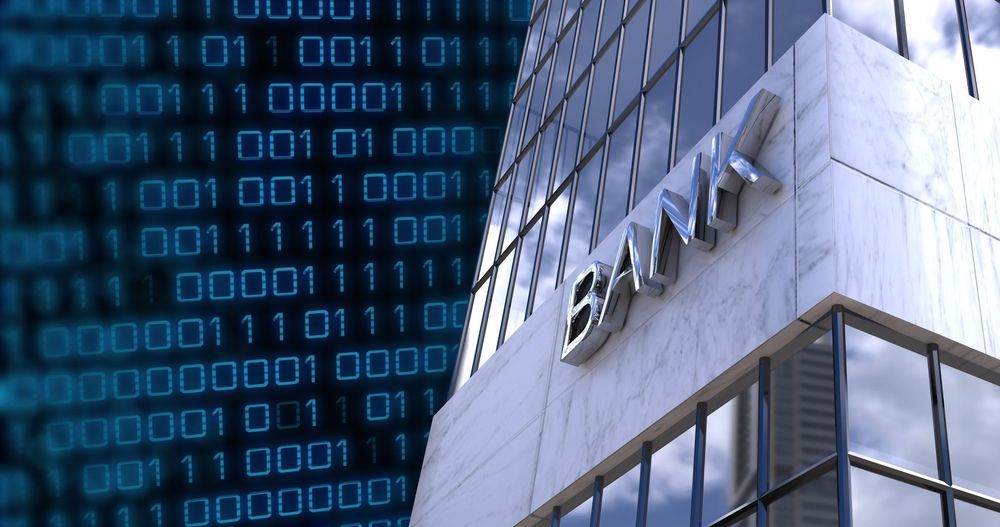 Bank building with 