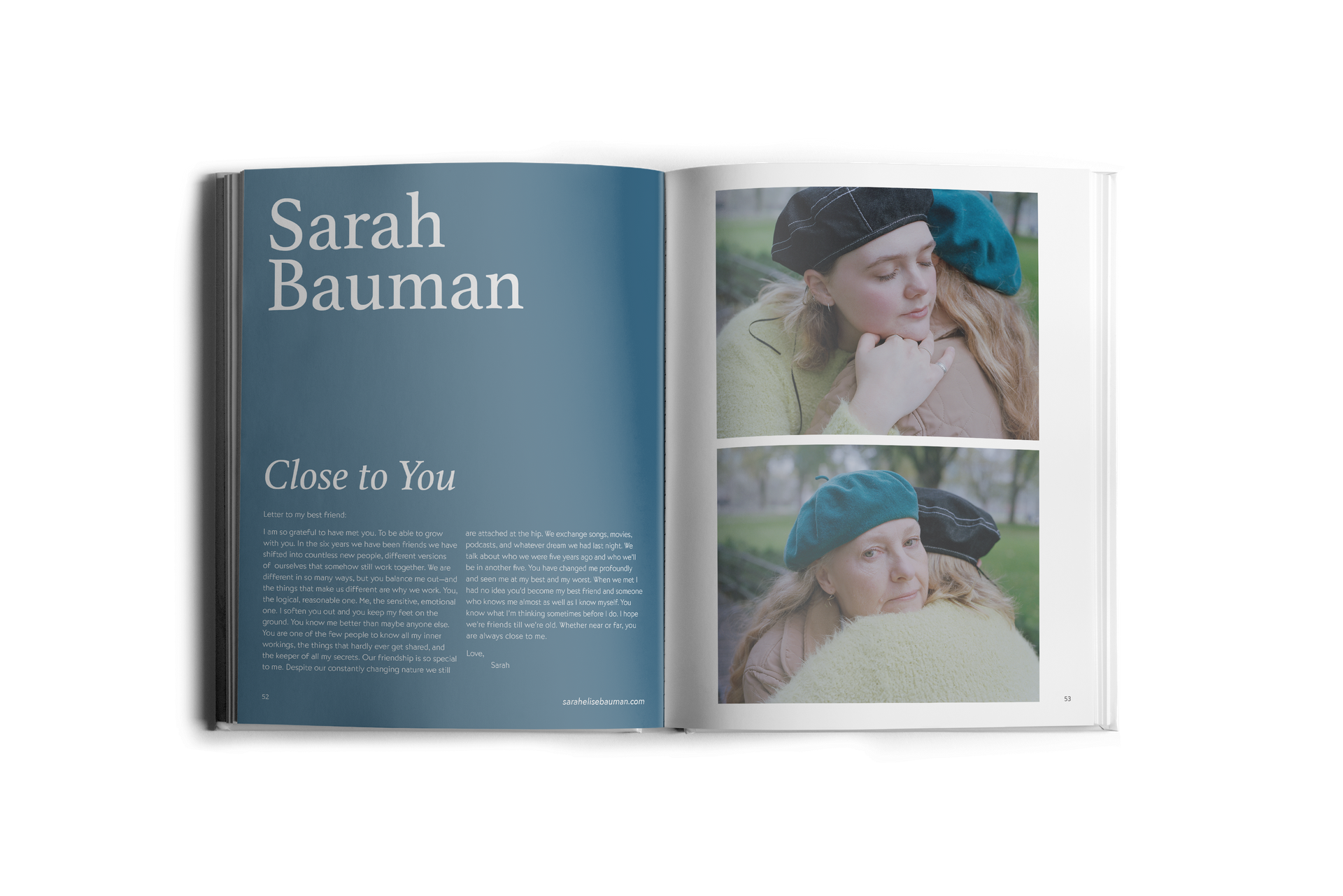 Open book with a page titled 