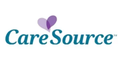 CareSource logo in teal with a purple heart symbol above the “S”