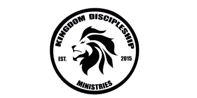 Circular black-and-white logo reading "Kingdom Discipleship Ministries" with lion head and "EST. 2015"