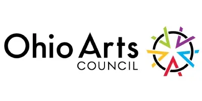 Ohio Arts Council logo with black text and a multicolor circular starburst icon