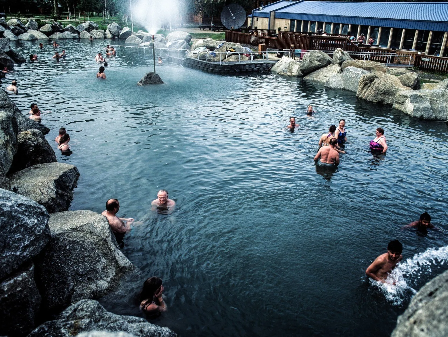 El más popular resort en Chena Hot Springs en Fairbanks, Alaska