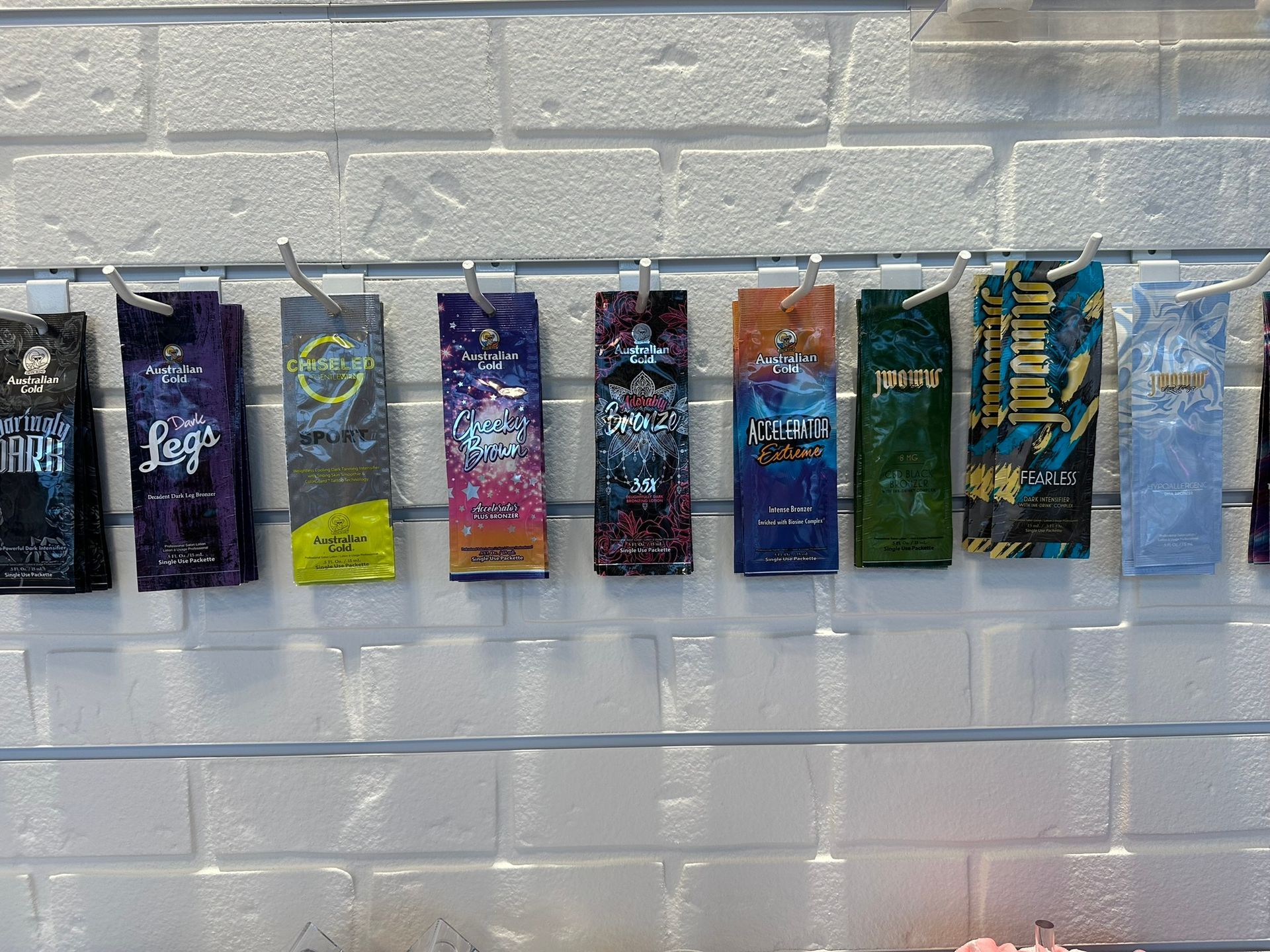 Single Serving Tanning Lotions available at Elite Tanning & Spa. 