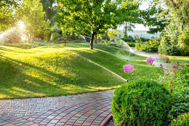 Garden with Sprinklers — Seneca, SC — Sheriff Landscaping Garden with Sprinklers — Seneca, SC — Sheriff Landscaping
