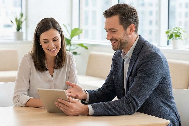 Life insurance advisor discussing coverage options with a client