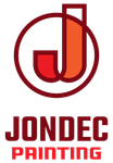 JONDEC Painting logo with a red stylized “J” and dark red text on a white background