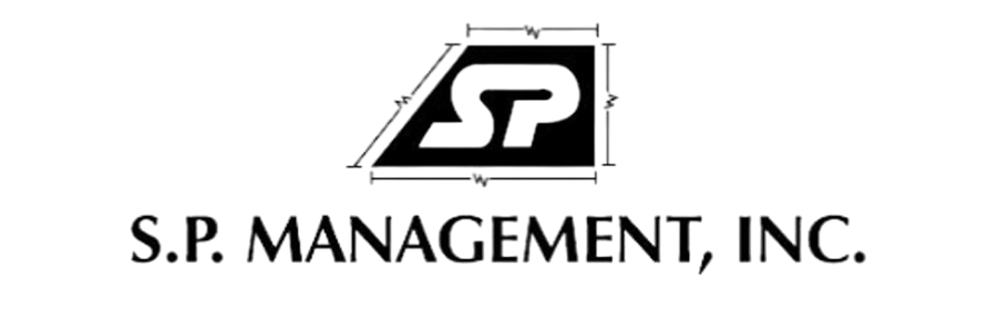 S.P. Management, Inc. logo in black and white with stylized “SP” emblem and company name beneath