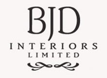 BJD Interiors Limited logo in black serif text with decorative flourish on white background