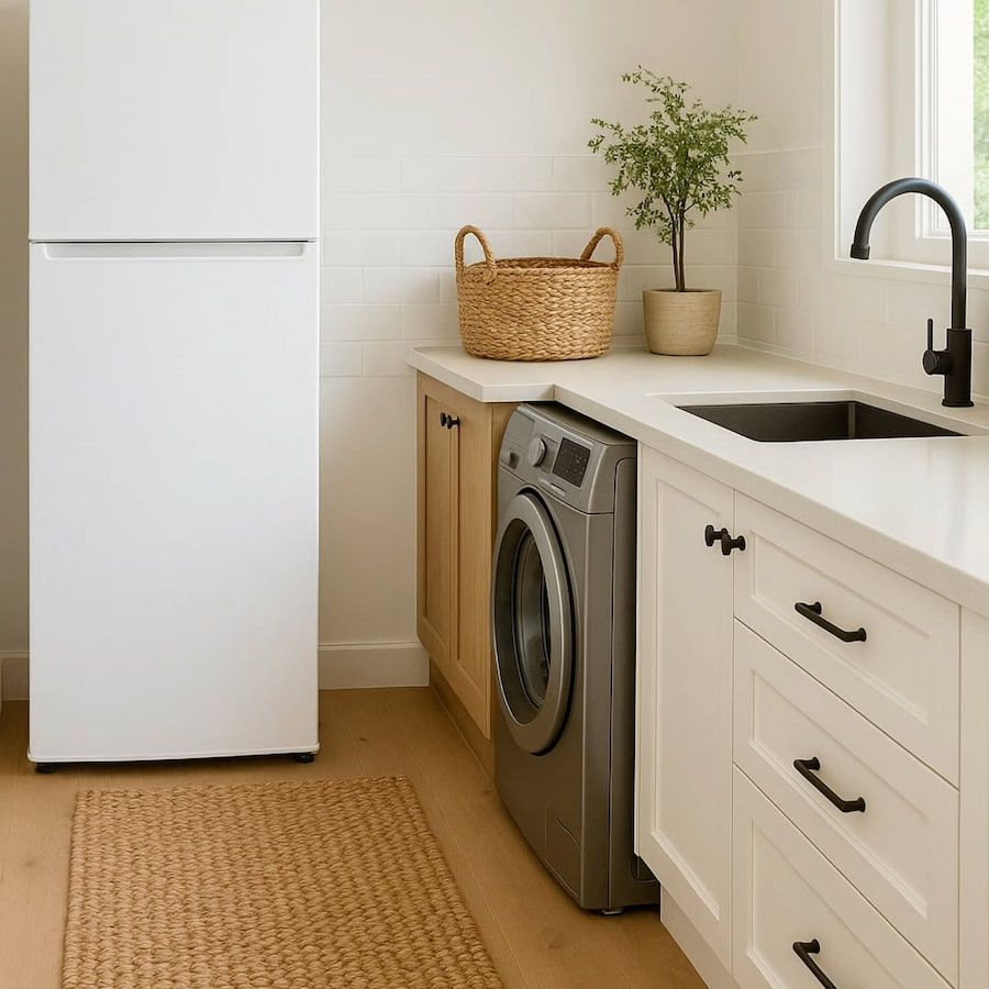 A Laundry Room With a Washer and Dryer and a Refrigerator — Better Stone in Sunshine Coast, QLD