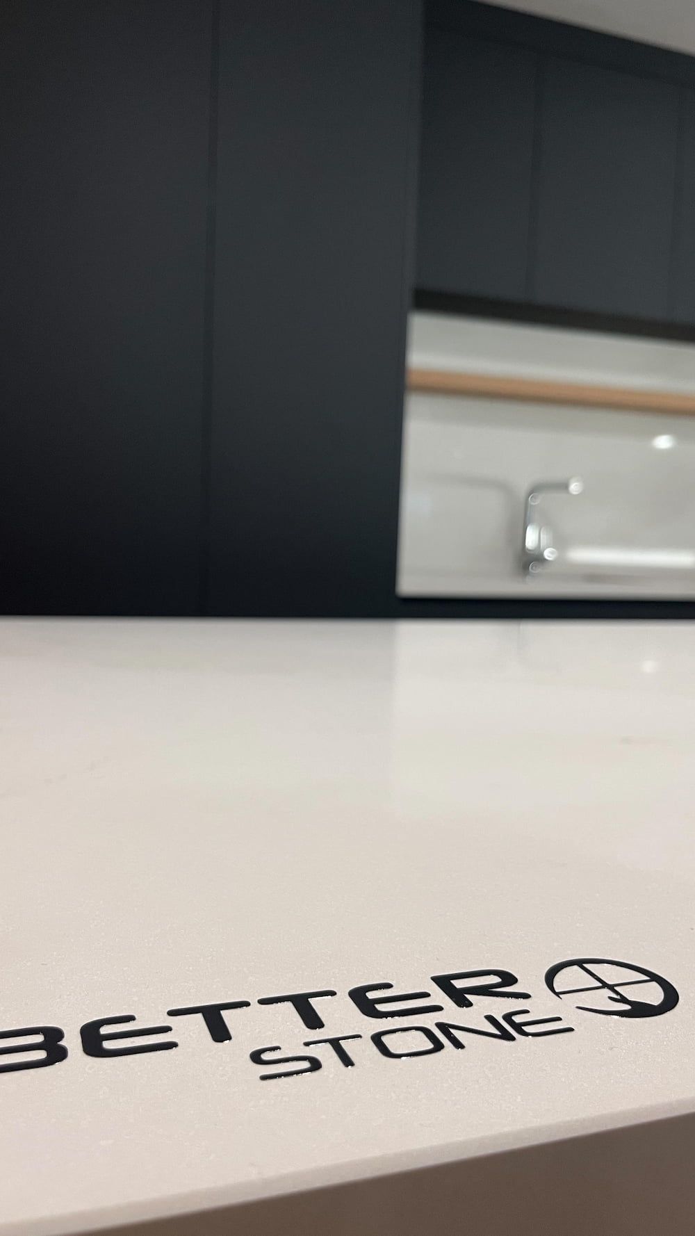 A White Counter Top With the Words Better Stone Written on It — Better Stone in Caloundra West, QLD
