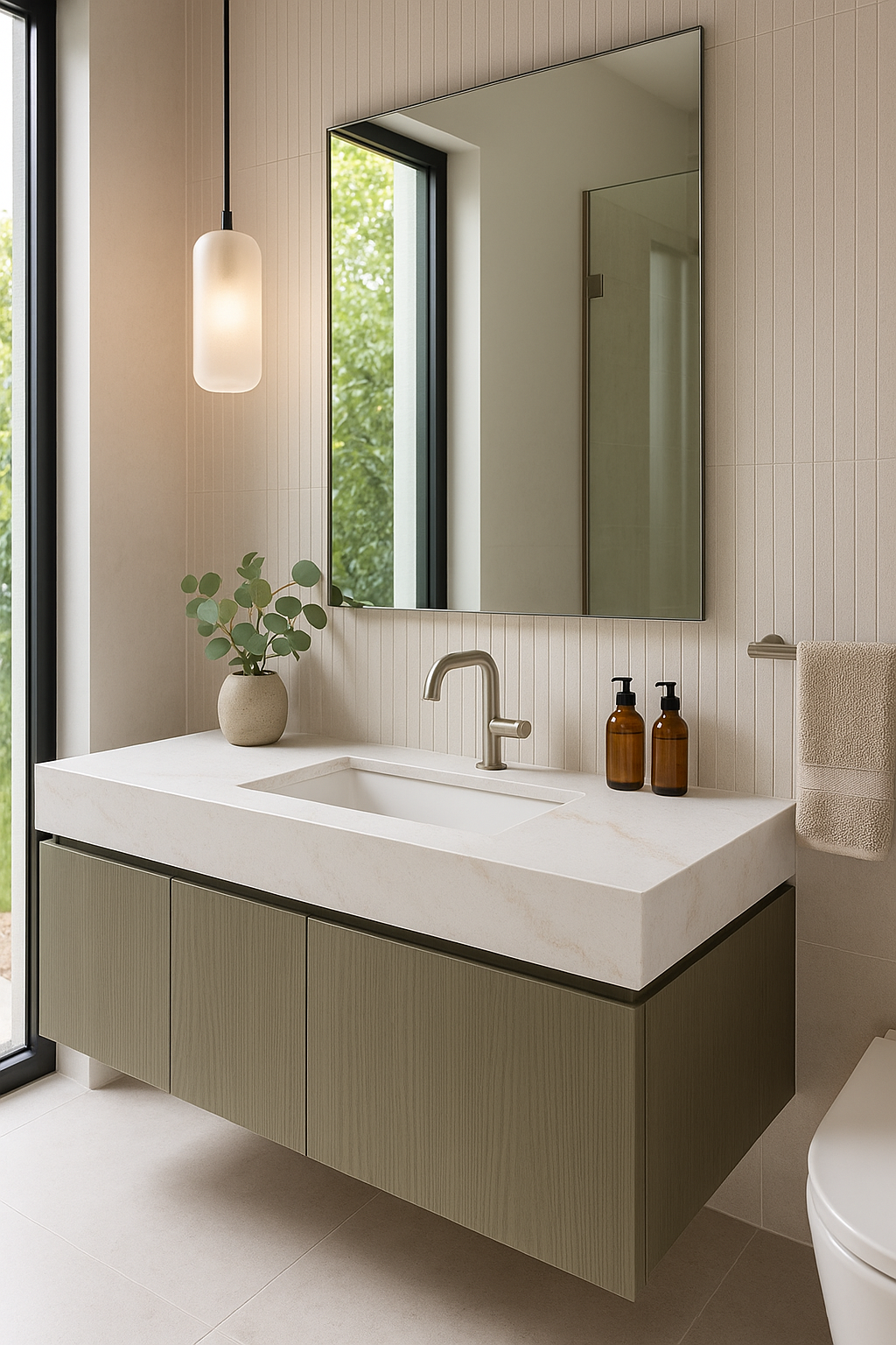A Kitchen With White Cabinets and a Large Island in the Middle — Better Stone in Caloundra West, QLD