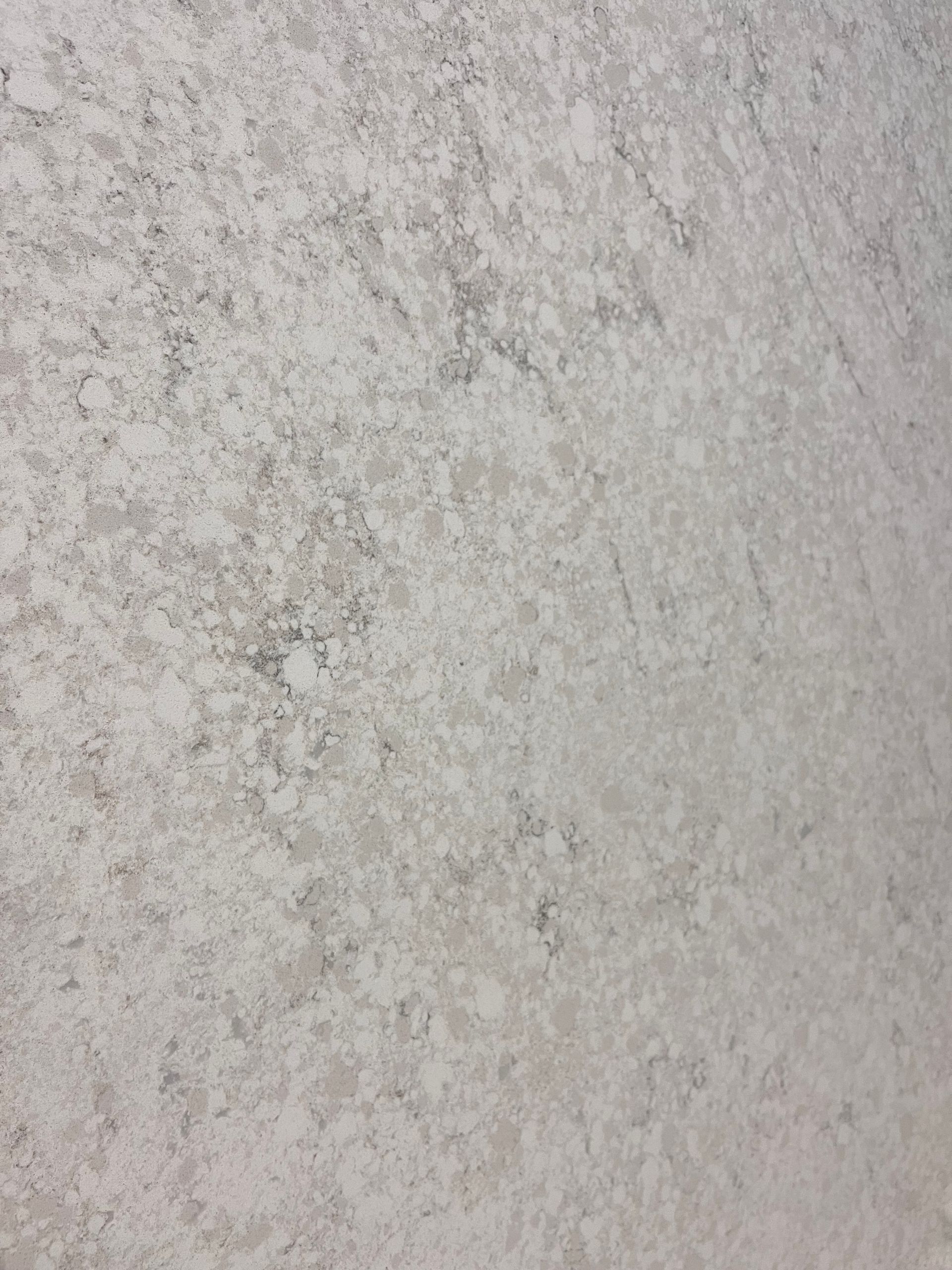 Light gray, mottled surface with darker flecks and subtle texture.